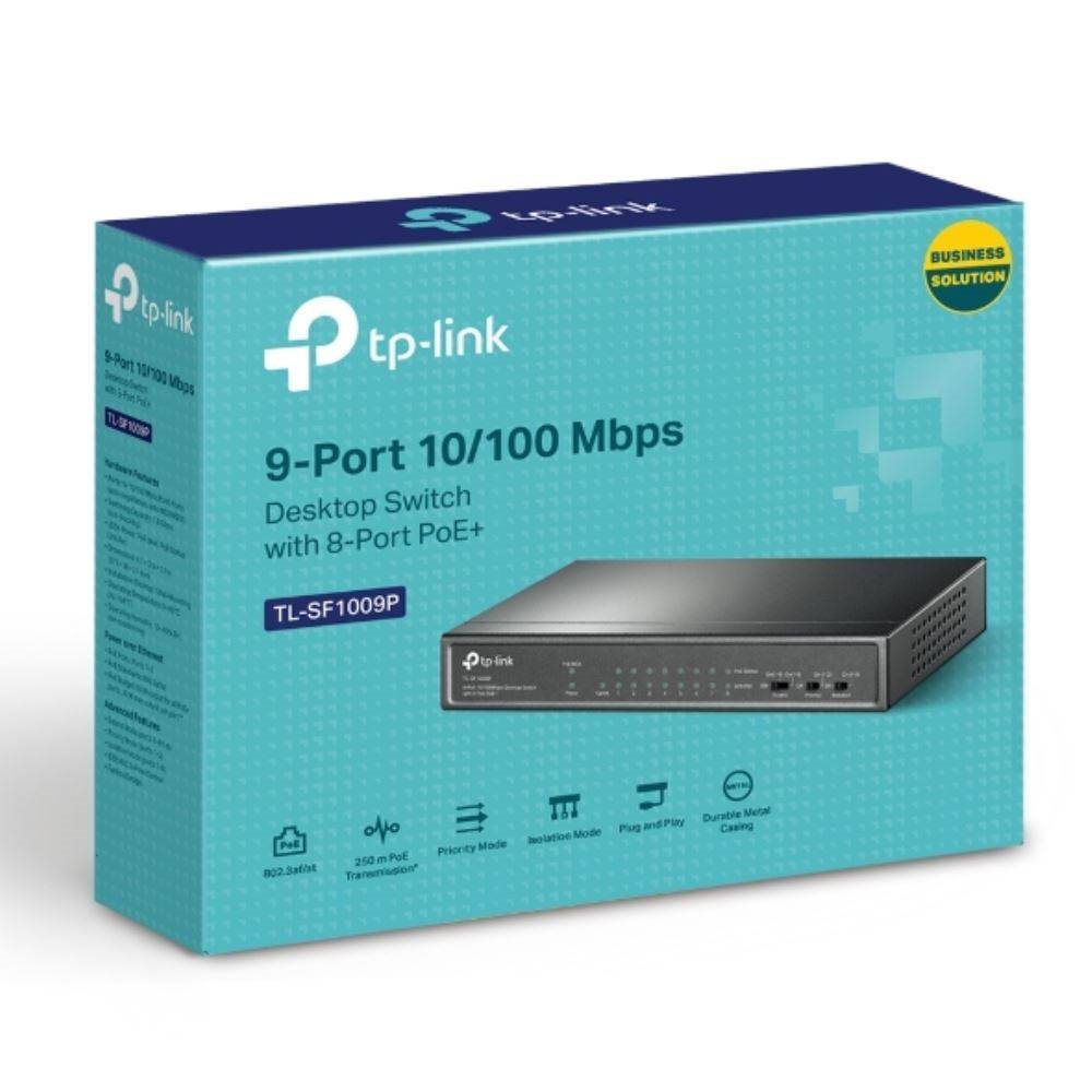 SWITCH TP-LINK TL-SF1009P 9-PORT 10/100 MBPS DESKTOP SWITCH WITH 8-PORT POE