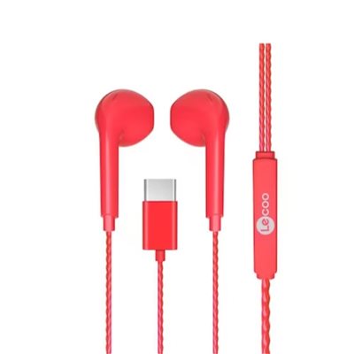 KULAKLIK LECOO EH104C-R KIRMIZI TYPE-C KULAK İÇİ KABLOLU KULAK İÇİ MİKFORONLU