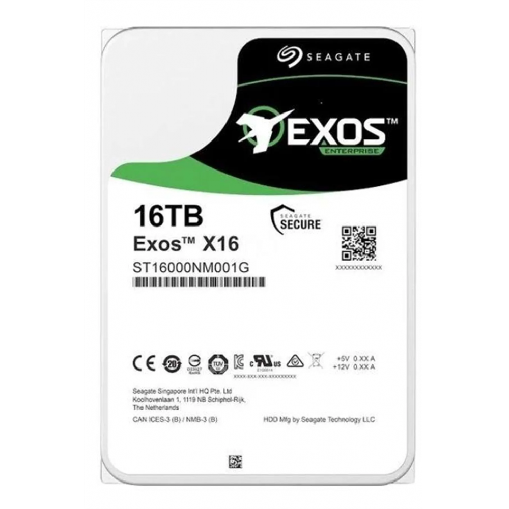 SEAGATE EXOS X16, ST16000NM001G, 3.5", 16TB,  256Mb, 7200 Rpm, 7/24 Enterprise, DATA CENTER-GÜVENLİK-NAS-SERVER, HDD