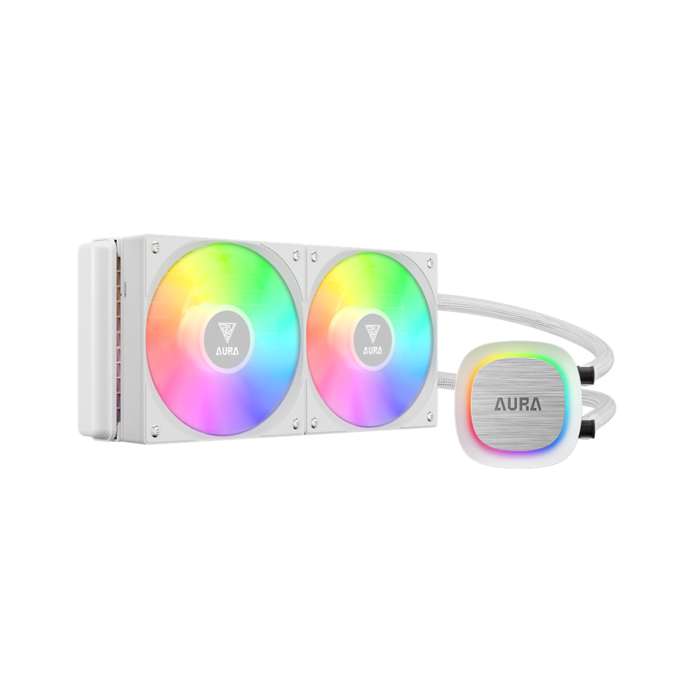 GAMDIAS AURA GL240 V2 WH, White Edition, 240mm,  RGB, 2 Fanlı,CPU Sıvı Soğutma