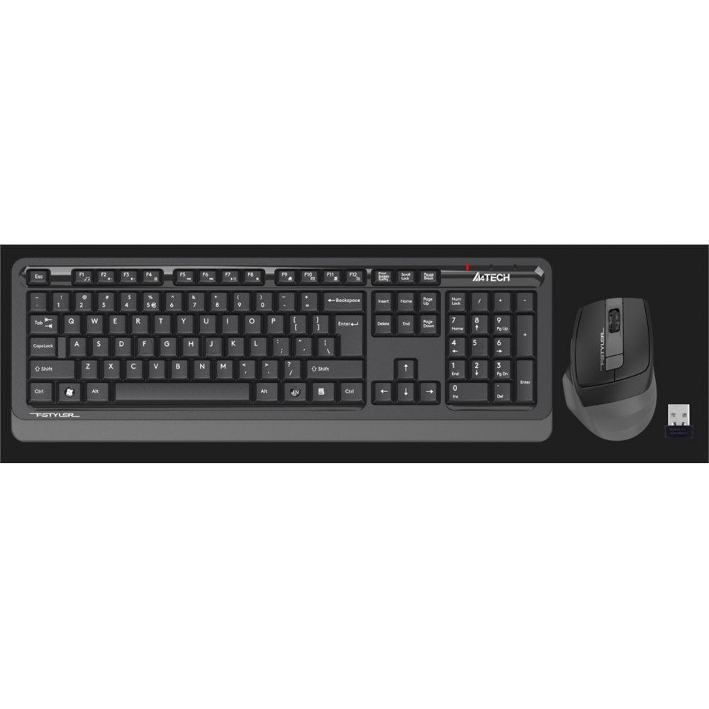 A4 TECH FG1035, Gri, FSTYLER, 2.4Ghz Kablosuz, Türkçe Q, Klavye Mouse Set