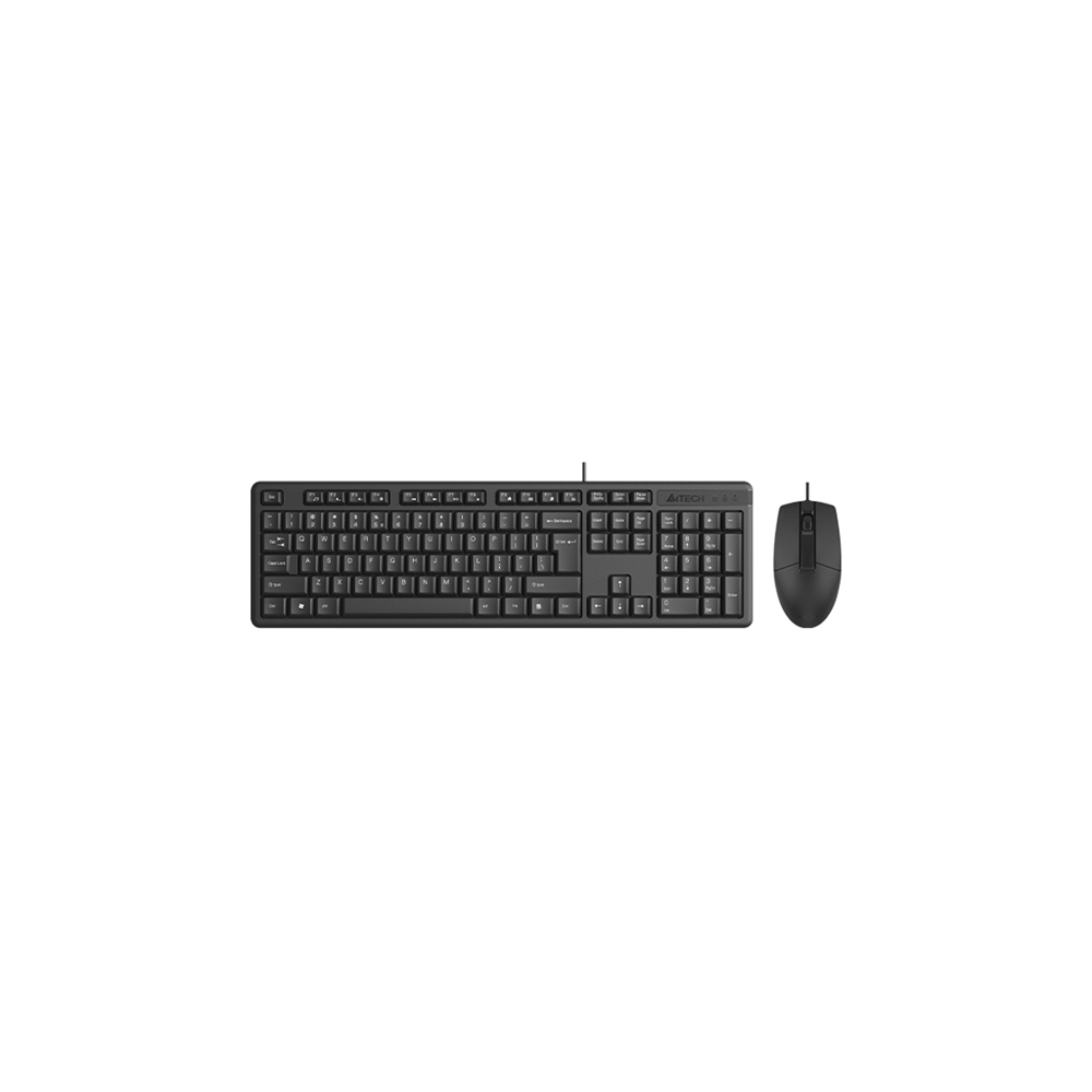 A4 TECH KR-3330S, Siyah, USB Kablolu, Türkçe Q, Multimedya, Klavye Mouse Set