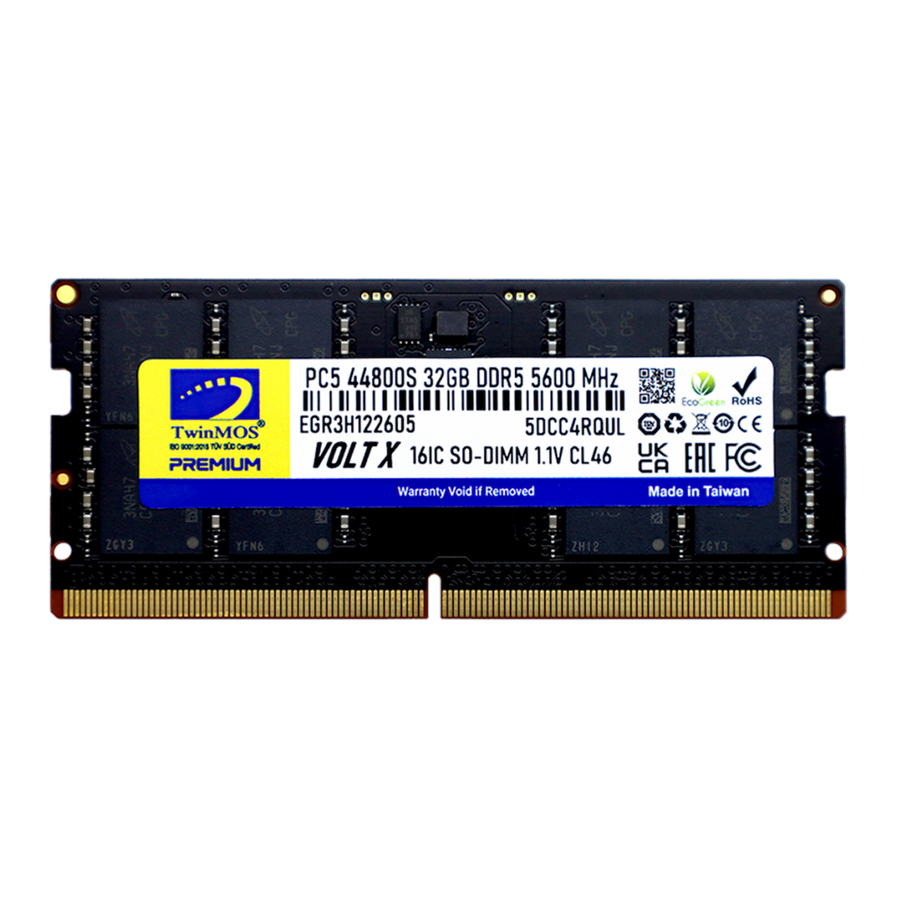 TwinMOS TMD532GB5600S46, 32GB, DDR5, 5600MHz,  CL46, 1.1V Notebook Ram