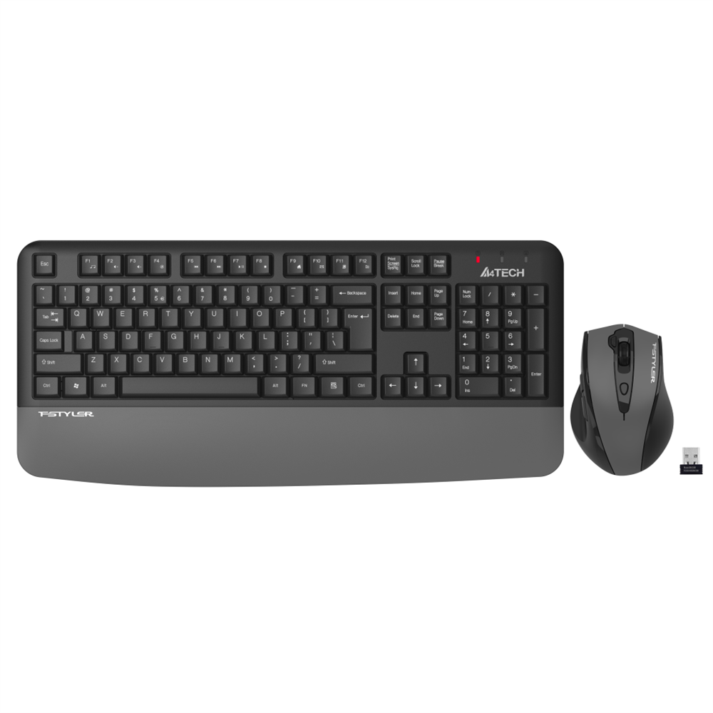 A4 TECH FG2500S PLUS, Gri, FSTYLER, 2.4Ghz Kablosuz, Türkçe Q, Multimedya, Klavye Mouse Set