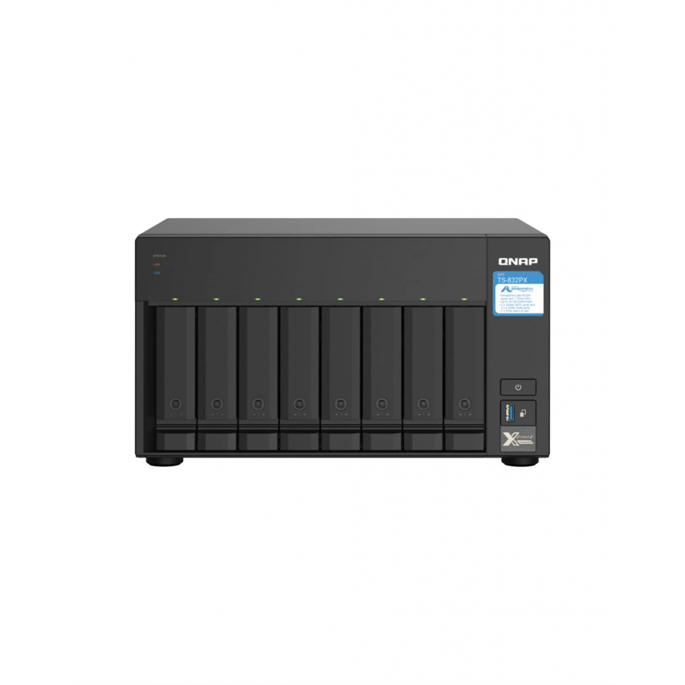 QNAP TurboNAS TS-832PX-4G, 4Gb Ram, 8xYuvalı, Tower NAS