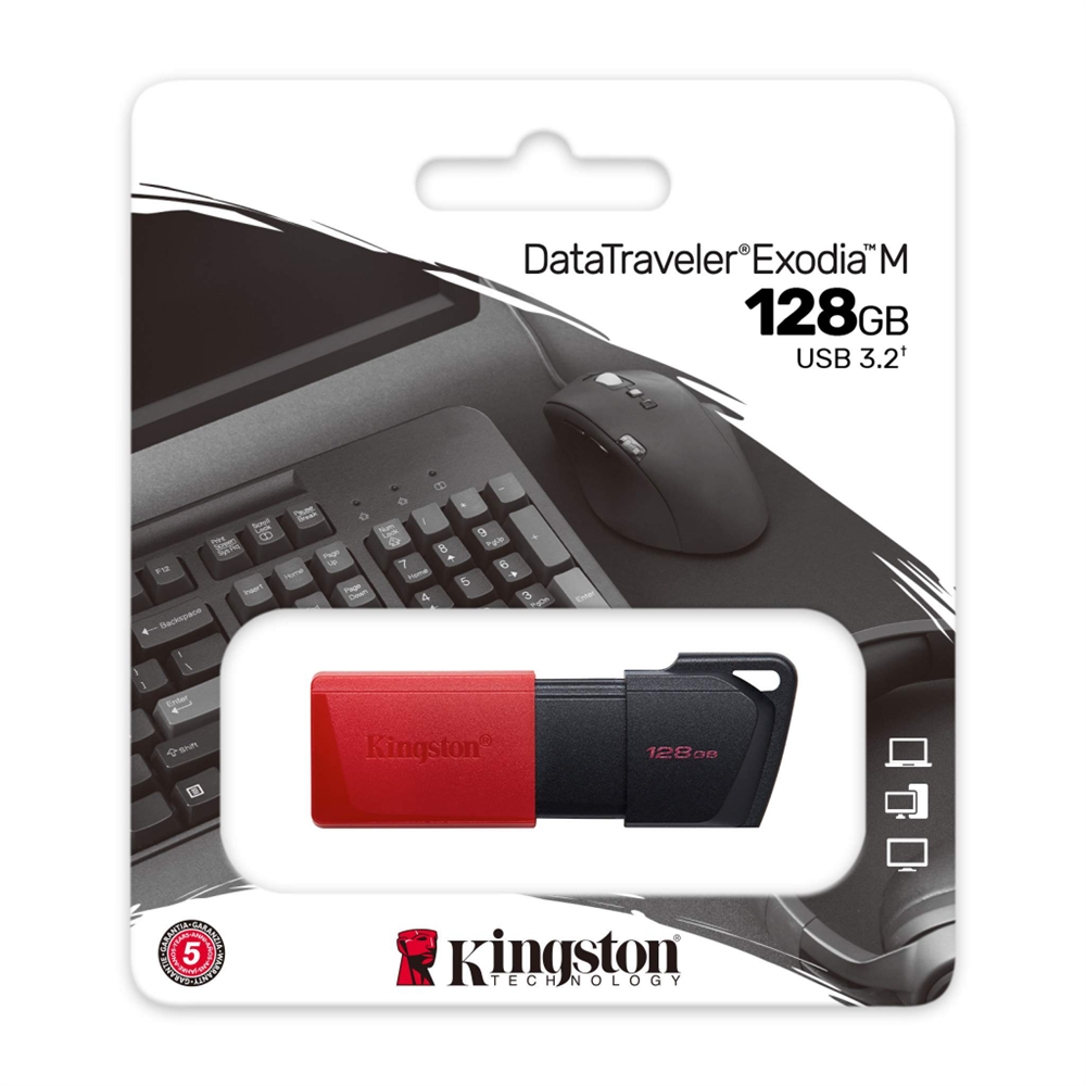 KINGSTON DTXM/128GB USB 3.2 DataTraveler Exodia Flash Bellek (Siyah-Kırmızı)