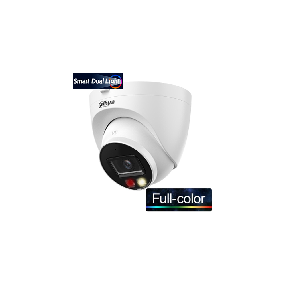 DAHUA IPC-HDW1249T-S-IL, 2Mpix, 2,8mm Lens, SD Kart, Smart Dual Light, H265+, 30Mt Gece Görüşü, Dahili Mikrofon, IP67, PoE Dome IP Kamera