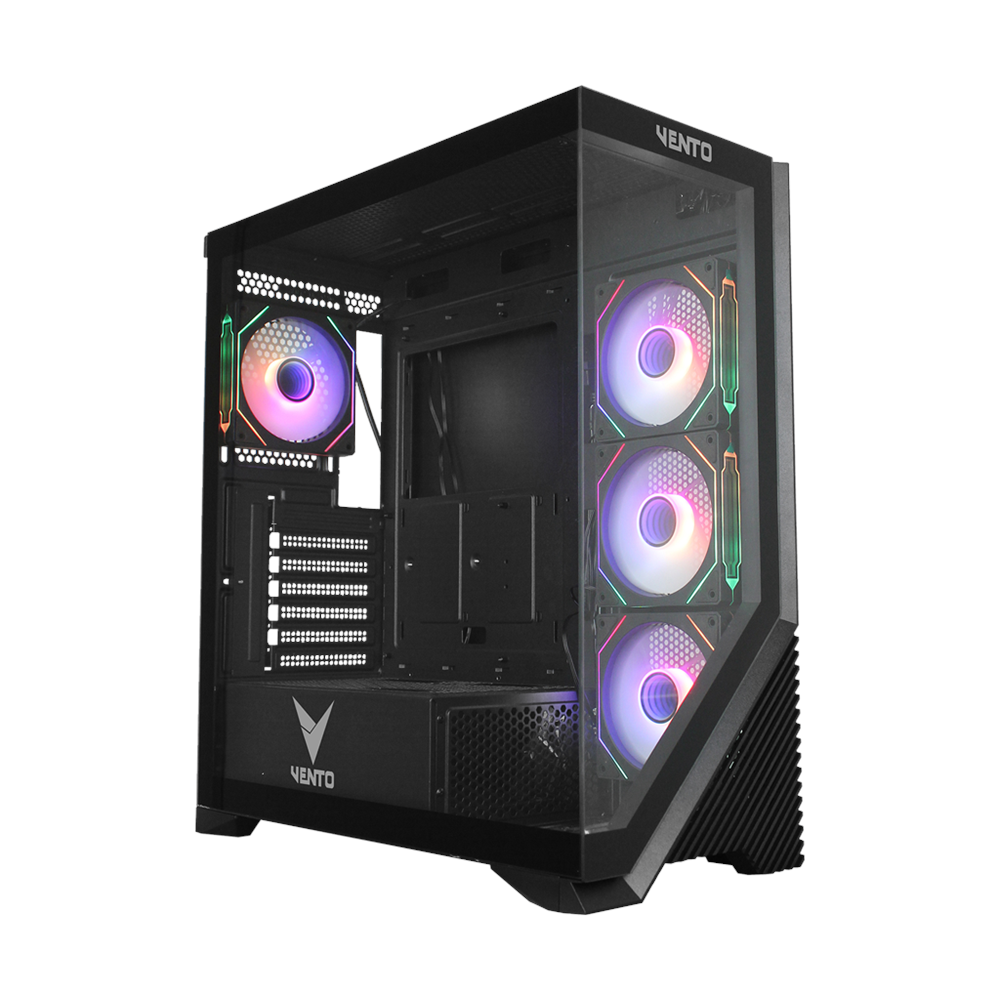 VENTO VG4202FLA, 850W, 80 Plus Siyah,  Temperli Cam, RGB, Mesh, ATX, Akvaryum Tipi, GAMING KASA