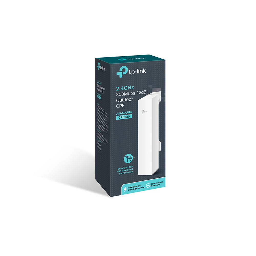 TP-LINK CPE220, 300Mbps, 2.4Ghz WiFi, 12dbi Anten, 13Km Menzil, Noktadan Noktaya, Dış Mekan, Access Point CPE