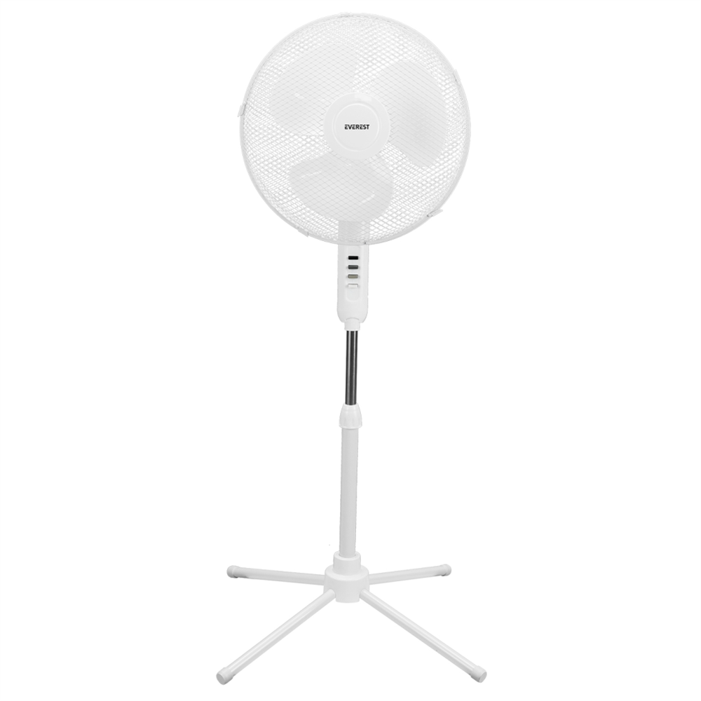 EVEREST FAN10, BEYAZ, EcoWind, 3 Kademeli Hız, 16" Kanat, 45W, Otomatik Salınım, Yükseklik Ayarlı, AC220, Vantilatör