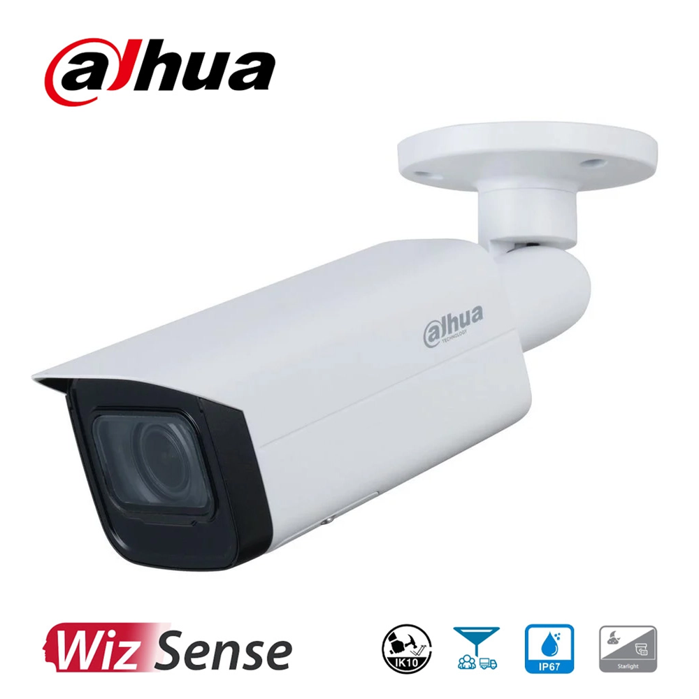 DAHUA IPC-HFW5442T-ASE,  2Mpix, 2,8mm Lens, H265+, Wizmind, 80Mt Gece Görüşü,  IP67, IK10, PoE Metal Kasa Bullet IP Kamera