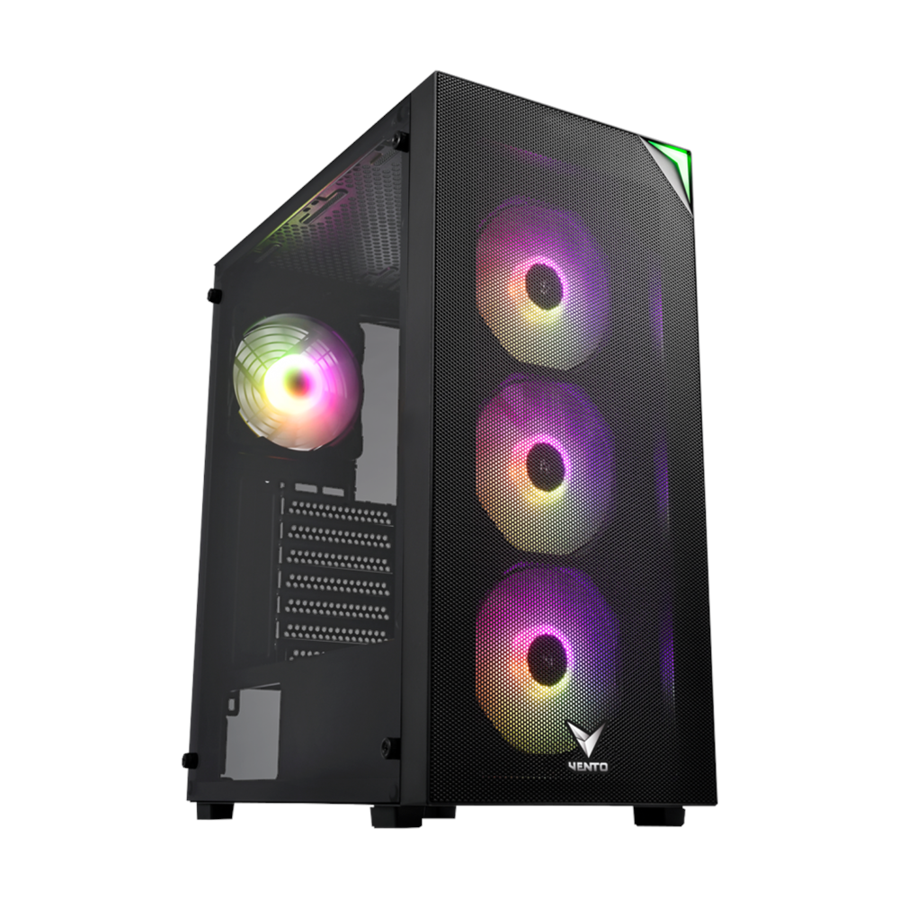 VENTO VG3400S, 650W, 80Plus, Siyah, Temperli Cam, RGB, ATX, Tower, GAMING KASA