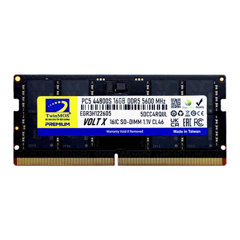 TwinMOS TMD516GB5600S46, 16GB, DDR5, 5600MHz,  CL46, 1.1V Notebook Ram