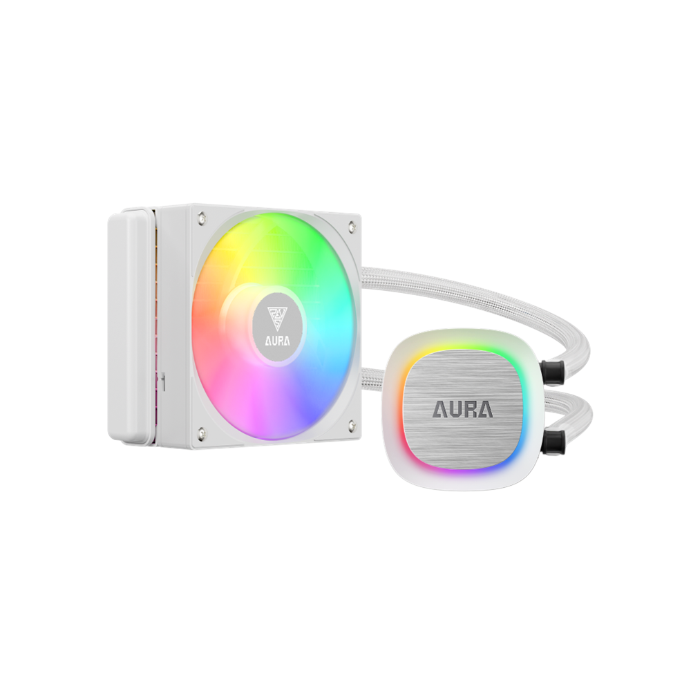 GAMDIAS AURA GL120 V2 WH, White Edition, 120mm,  RGB, 1 Fanlı, CPU Sıvı Soğutma