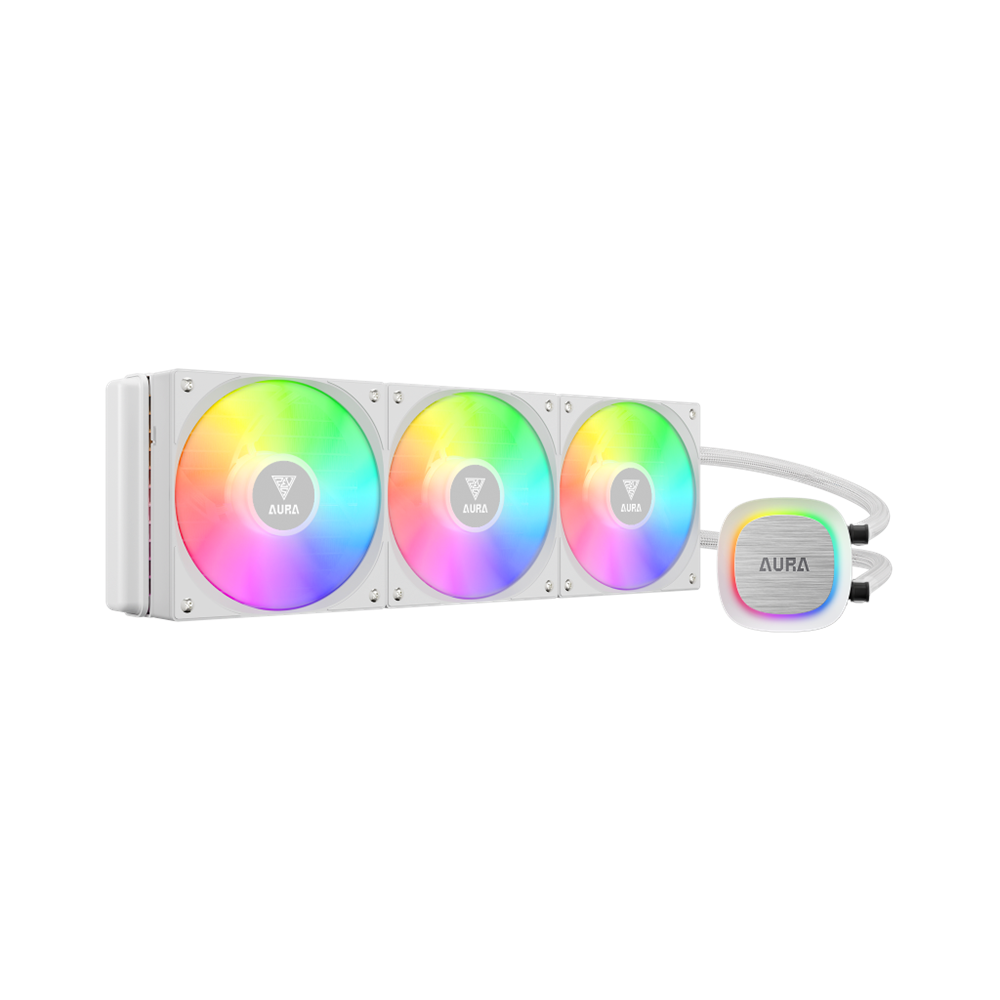 GAMDIAS AURA GL360 V2 WH, White Edition, 360mm,  RGB, 3 Fanlı, CPU Sıvı Soğutma