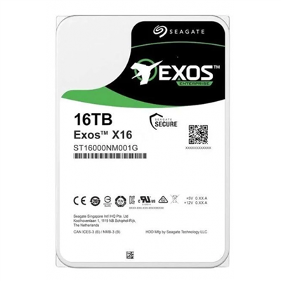 SEAGATE EXOS X16, ST16000NM001G, 3.5", 16TB,  256Mb, 7200 Rpm, 7/24 Enterprise, DATA CENTER-GÜVENLİK-NAS-SERVER, HDD