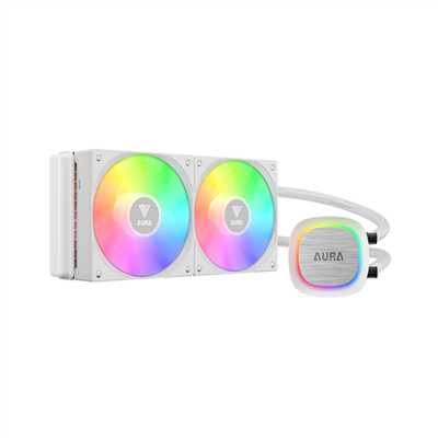 GAMDIAS AURA GL240 V2 WH, White Edition, 240mm,  RGB, 2 Fanlı,CPU Sıvı Soğutma