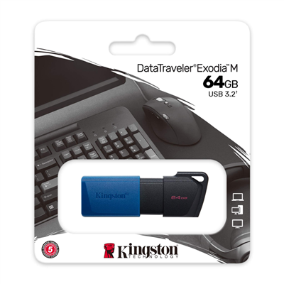 KINGSTON DTXM/64GB USB 3.2 DataTraveler Exodia Flash Bellek (Siyah-Mavi)