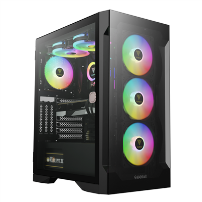 GAMDIAS TALOS E2 Elite, 850W, 80+ Bronze, Tempered Glass, ARGB, ATX GAMING KASA