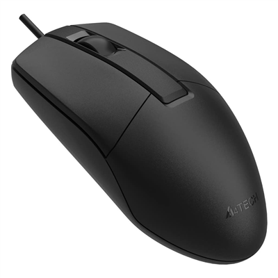 A4 TECH OP-330S, Siyah, Silent, V-Track, 1200dpi, 3 Buton, Usb Kablolu, Optik Mouse