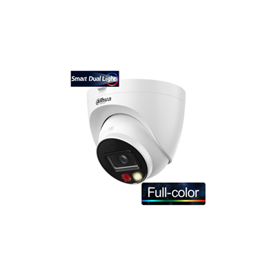 DAHUA IPC-HDW1249T-S-IL, 2Mpix, 2,8mm Lens, SD Kart, Smart Dual Light, H265+, 30Mt Gece Görüşü, Dahili Mikrofon, IP67, PoE Dome IP Kamera