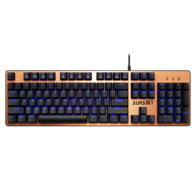 GAMDIAS AURA GK1, USB Kablolu, İngilizce,  Rainbow Backlight, Red Mekanik Switch, Bronz Edition, Gaming Klavye