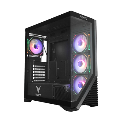 VENTO VG4202FLA, 850W, 80 Plus Siyah,  Temperli Cam, RGB, Mesh, ATX, Akvaryum Tipi, GAMING KASA