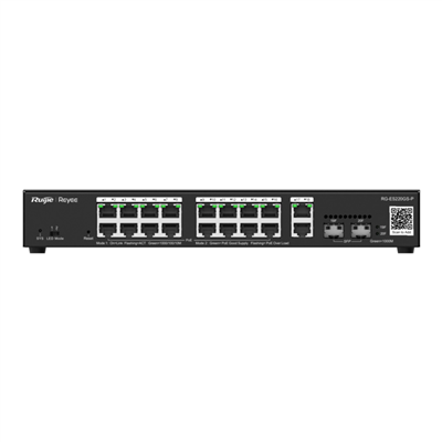 RUIJIE REYEE RG-ES220GS-P 20Port, 16 Port Gigabit PoE, 250W, 2 Port Gİgabit Uplink, 2 Port SFP,  Colud Yönetilebilir Switch  Metal Kasa