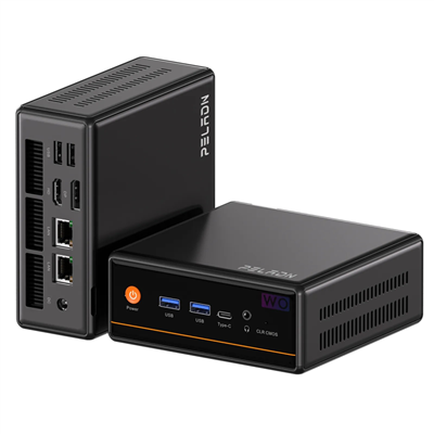 PELADN WO4 Serisi, AMD Ryzen 5 5600H, 16Gb Ram, 512Gb SSD, 1xHDMI, 1xDP,  4xUSB, 1xType-C, 2xLAN, Paylaşımlı Ekran Kartı, Wi-Fi6, Bluetooth 5.2, Windows 11 Pro, MFF MiniPC