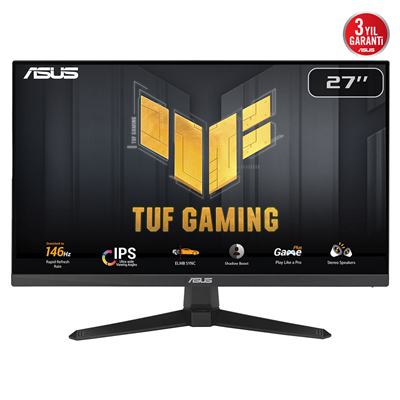 ASUS TUF GAMING VG279QE5A 27" 1ms, 146Hz, Full HD, DP, HDMI, Hoparlör, Fast IPS LED, Düşük Mavi Işık, FreeSync Premium, GAMING Monitör