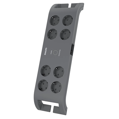 PHILIPS SPN3180A/62, 8 Soket, Akım Korumalı Priz, 900 Joules, 2Mt Kablo, (Gri)