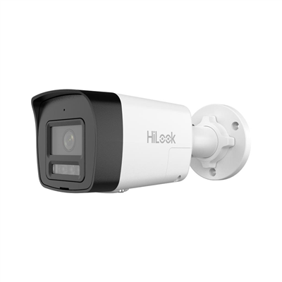 HILOOK IPC-B120HA-LUFC, 2Mpix, 2,8mm Lens, H265+, Dual Light, 30Mt Gece Görüşü, Dahili Mikrofon, IP67, PoE, Bullet, IP Kamera