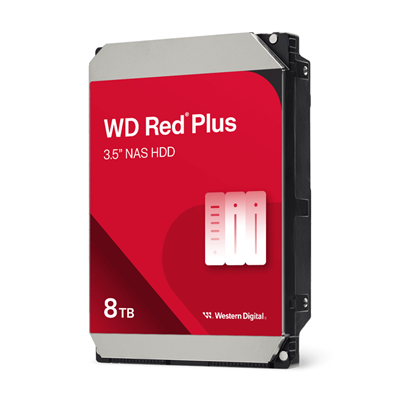 WD RED Plus, WD80EFPX, 3.5", 8TB, 256Mb, 5640 Rpm, 7/24 GÜVENLİK-NAS-SERVER HDD