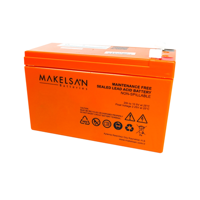 MAKELSAN 12V 9Ah, Bakımsız, Kuru Akü. UPS için Uygundur.