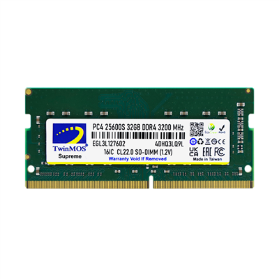 TwinMOS MDD432GB3200N, 32GB, DDR4, 3200MHz, 1.2V Notebook Ram