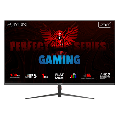 RAYDIN MM24DFI-180HZ, 23.8", 1ms, 180Hz, Full HD, 300 nits, HDMI, DP, IPS LED, Flat, Frameless, FreeSync Gaming Monitör