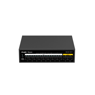 RUIJIE REYEE RG-ES110F-P 10 Port, 8 Port MegaBit  POE, 110W, 2 Port Uplink, Metal Kasa Switch