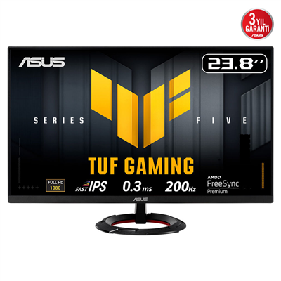 ASUS TUF GAMING VG249Q5R 23,8" 0.3ms, 200Hz, Full HD, DP, 2xHDMI, Hoparlör, Fast IPS LED, ELMB Sync Premium, GAMING Monitör