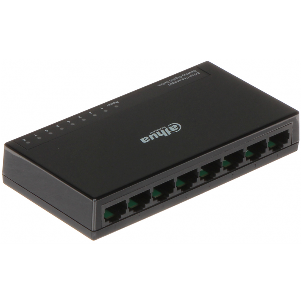 DAHUA PFS3008-8GT-L, 8 Port, GigaBit, Yönetilemez, Masaüstü Switch