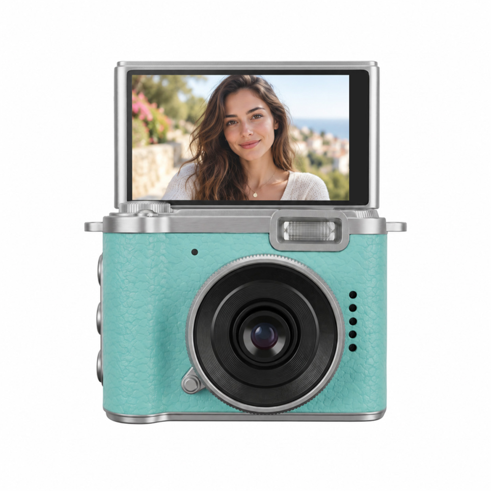 EVEREST ADK1982, Yeşil, 1080P Full HD, 350mAh Batarya, 1.47inç Katlanabilir Ekran, Mini Retro Dijital Kamera