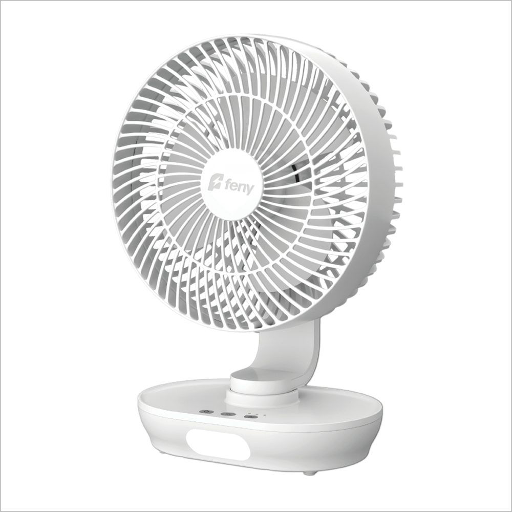 FENY FN-F88, Oscilla+, BEYAZ,  3 Kademeli Hız, 150 Derece Otomatik Salınım, 8" Kanat, Masaüstü, Gece Lambası, Dahili 3000mAh Bataryalı, Type-C Şarj Girişli, Vantilatör