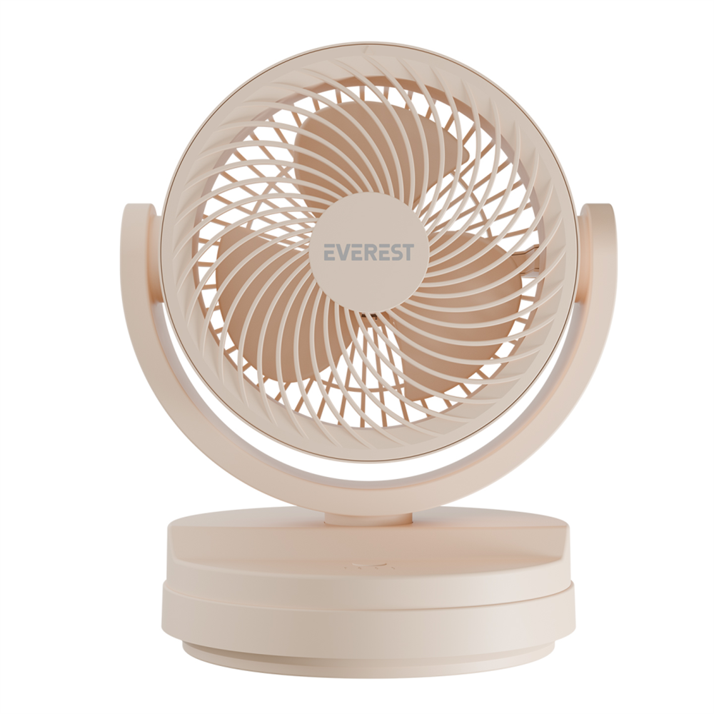EVEREST EFN-509, KREM, 3 Kademeli Hız, 7"Kanat, Masaüstü, Type-C Vantilatör