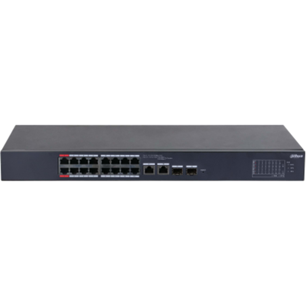 DAHUA CS4218-16ET-240, 16Port, Megabit, PoE 240W, 2 Port SFP Gigabit Combo, Cloud Yönetilebilir, Switch