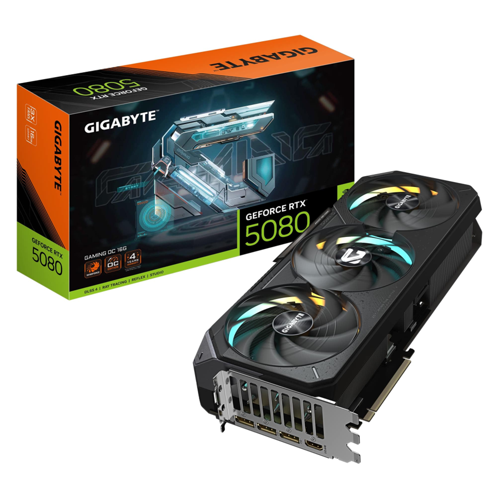 GIGABYTE GV-N5080GAMING OC-16GD, RTX5080, GAMING OC, 16Gb, GDDR7,256BIT, 3 Fanlı, 1xHDMI, 3xDP, GAMING Ekran KARTI