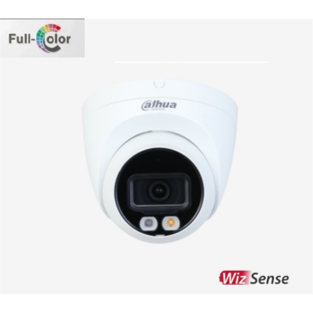 DAHUA  IPC-HDW2249T-S-IL, 2Mpix, Full Color, 2,8mm Lens, H265+, 30Mt Gece Görüşü, IP67, Dahili Mikrofon, PoE Dome IP Kamera