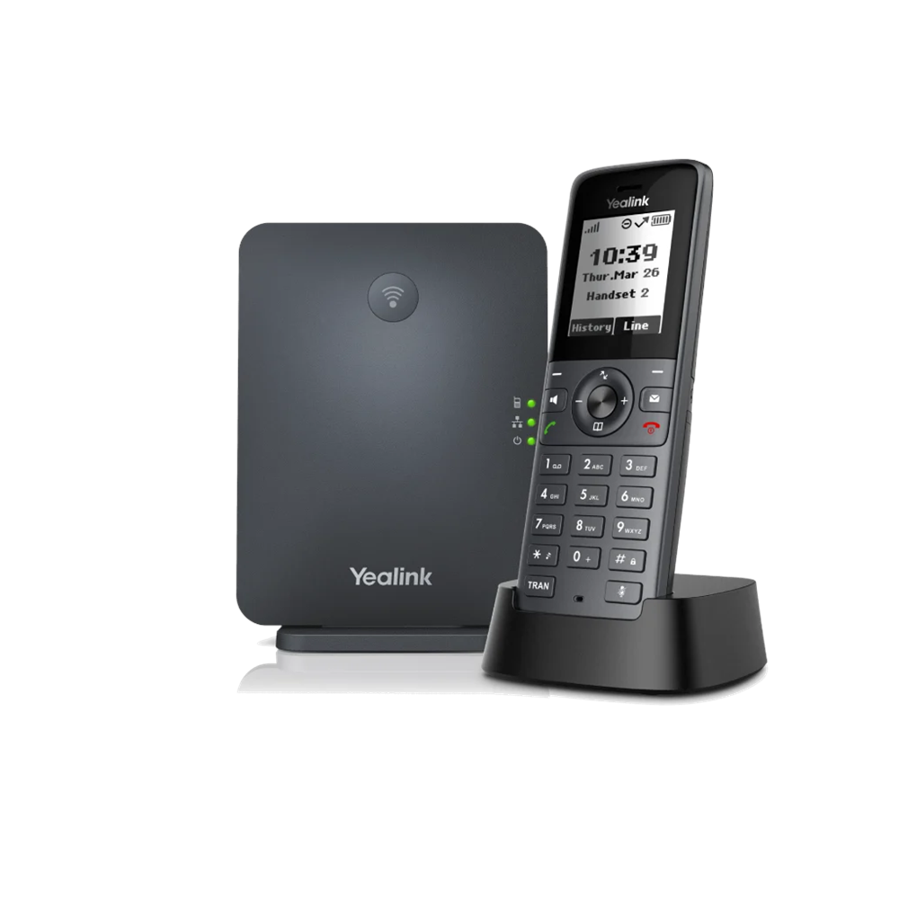 YEALINK W71P, W71H Dect Telefon ile W70B Baz İstasyonu, Kablosuz IP TELEFON, Siyah, 1.8" Siyah Beyaz Ekran, 30 Saat Konuşma, 340 Saat Bekleme