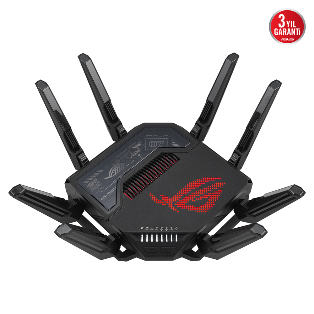 ASUS ROG Rapture GT-BE98, BE25000, 24400Mbps, 8xAnten, Four Band, WİFİ 7, AiMesh, AiProtection Pro, GAMING Extendable Router