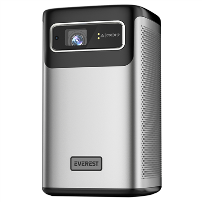 EVEREST PJ-DLP21, Gri, 5400 Lümen, 4K Destekli, 1xType-C, 1xHDMI, 1xUSB, WiFi, Bluetooth, 30.000 Saat Led Ömrü, 2x5W Speaker, 8000mAh Batarya, Taşınabilir, Android 9.0, 4K Projeksiyon Cihazı