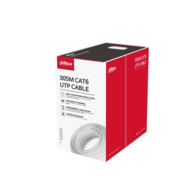 DAHUA DH-PFM923I-6UN-C, CAT6 305m, 24AWG 0.53mm, UTP, %100 Bakır, LSZH Halogen Free Kablo, Beyaz Renk