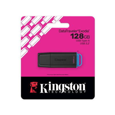 KINGSTON DTXG2/128GB USB 3.2 DataTraveler Exodia Gen 1 Flash Bellek (Siyah-Mavi)